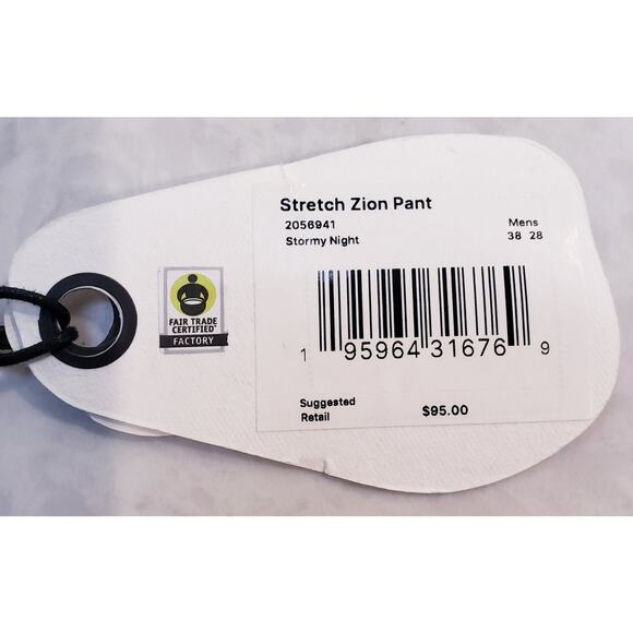 Prana Men's 38x28 Stretch Zion Pant Relaxed Fit Straight Leg in Stormy Night~NWT - Picture 4 of 16